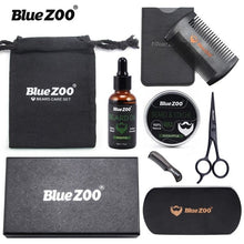 Load image into Gallery viewer, 8pcs/set Men Beard Kit Barba Grooming Beard Set Beard Oil Moisturizing Wax Blam Comb Essence Styling Scissors Hair Men Beard Set